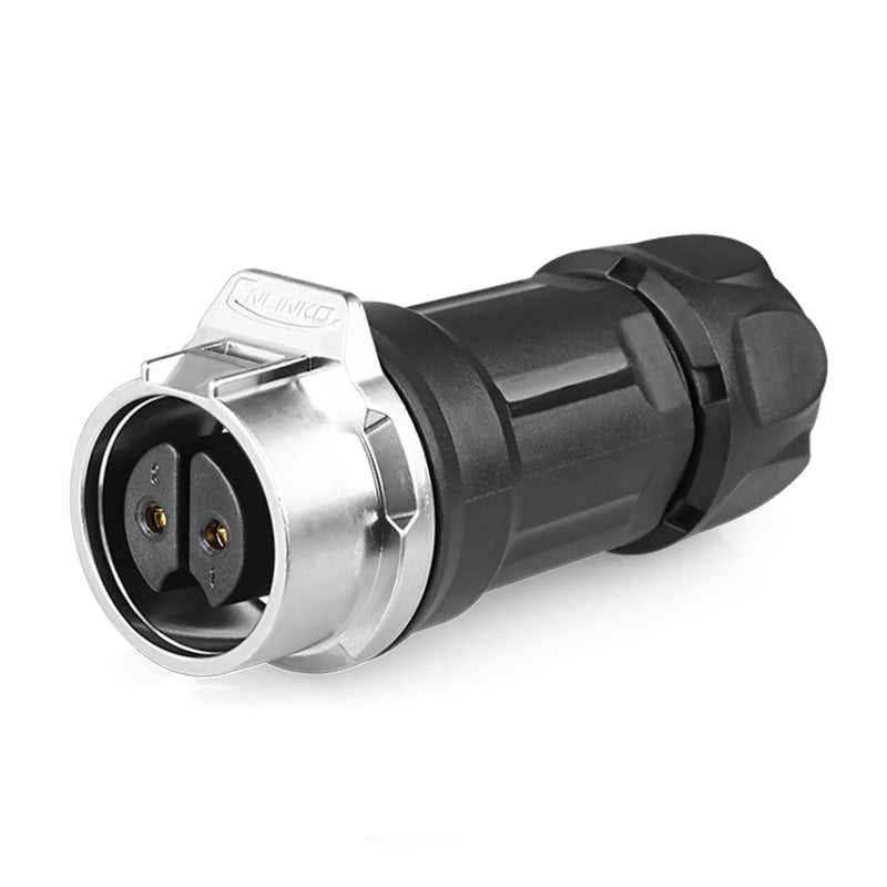CNLINKO LP-16 2 PIN Industrial Waterproof Connector, IP68 Circular Connector, PBT Plastic Shell Quick Plug Aviation Connector M16 Male Plug and Female Plug (2 Pin） - Image 3